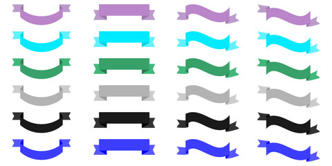 Ribbons icon.  Set. Vector illustration on a white background.