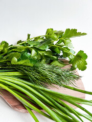 bunch of fresh green dill. bunch of fresh parsley