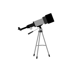 Telescope icon. Vector illustration on a white background.