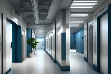 corridor in the office-Generate AI