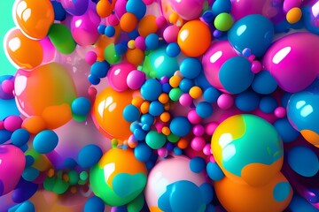 colorful balloons on a blue background-Generate AI
