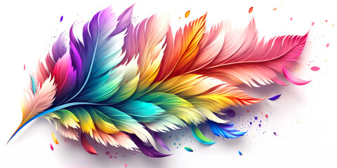 Abstract Feathers Rainbow LGBT color