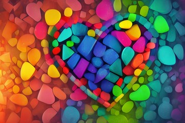 abstract colorful background with circles-Generate AI