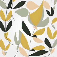 background pattern with minimalist leaves