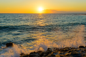 beautiful sunset on the sea
