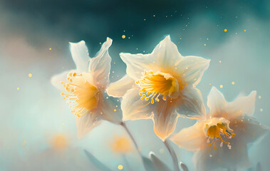 Fototapeta na wymiar Spring daffodil flowers - Generative AI