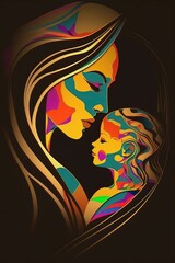 Mother day 2023. Mother hug her baby.