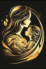 Mother day 2023. Mother hug her baby.