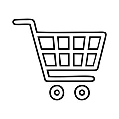 OUTLINED DRAWING ELECTRONIC SHOPPING, SHOPPING CART PICTOGRAM, PNG