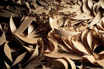 Closeup Abstract Of Natural Wood Shaving Texture Organic Background