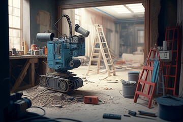 Obraz premium interior house under construction construction site decoration real estate 