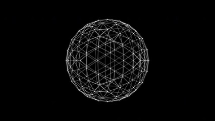Rotating sphere HUD element. Plexus style connecting lines and dots. loop - Powered by Adobe