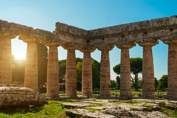 Fototapeta premium First temple of Hera in Paestum, Italy.