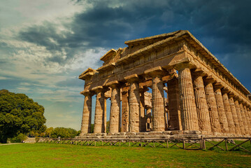 Fototapeta na wymiar Second Temple of Hera in Paestum, Italy.