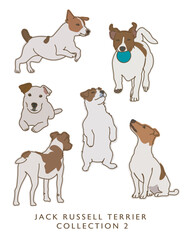 Jack Russell Terrier Dog Color Illustrations in Various Poses Collection 2