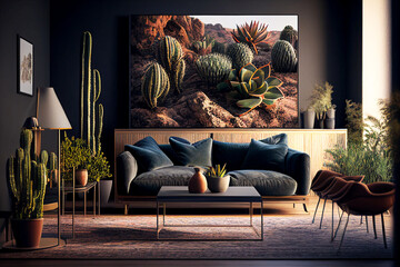 contemporary living room real estate cactus