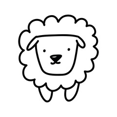 Vector hand drawn sheep outline doodle icon. Animal sketch illustration for print, web, mobile and infographics isolated on white background. Vector illustration