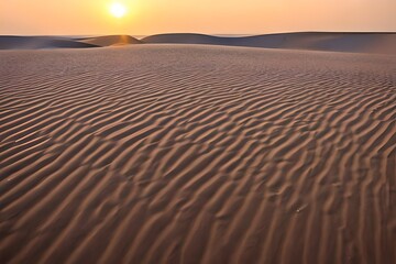 Fototapeta na wymiar The Sahara desert in the early afternoon