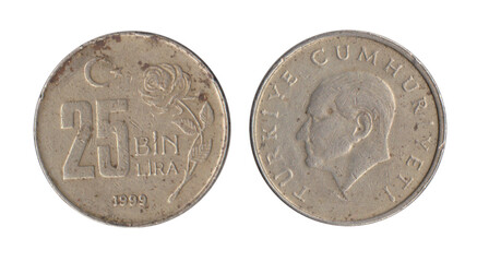 25k lira, old Turkish money, from 1999