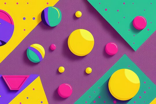 Fondo formas abstractas inspiraci&oacute;n 90s, aesthetic, vaporwave, creado con IA generativa