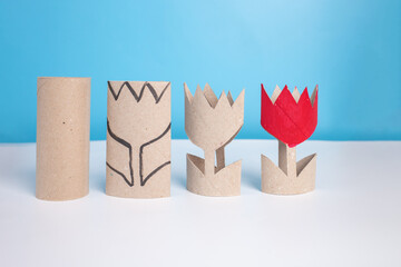 tulip paper craft, recycle concept