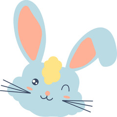 Easter bunny head illustration
