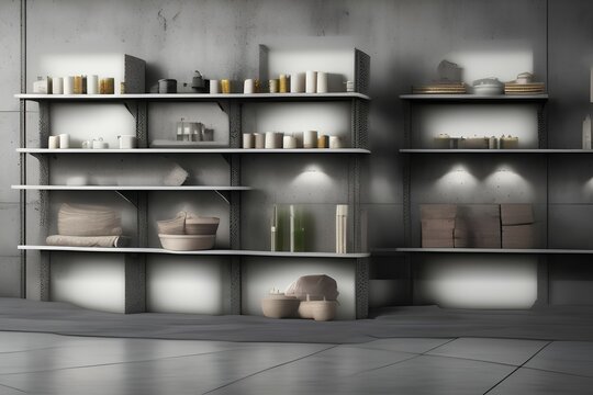 shelf with shelves - Generate AI