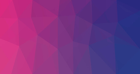 Fototapeta premium Prismatic background with polygonal pattern. Low poly triangular background gradient in lila and blue. Polygonal background banner template. Illustration with irregular triangles.