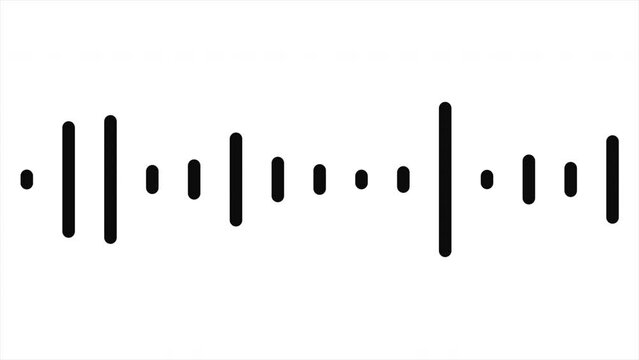 Simple elegant equalizer icon on white background, effect of abstract speech recording or playing audio file