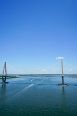 View of the Arthur Ravenel Jr. Bridge in Charleston, South Carolina