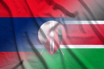 Laos and Kenya political flag transborder contract KEN LAO