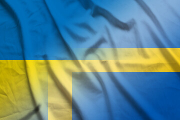 Ukraine and Sweden political flag international contract SWE UKR