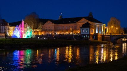 Bad Kissingen Rosengarten bei Nacht 