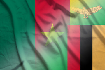 Cameroon and Zambia government flag international negotiation ZMB KHM