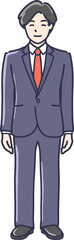 スーツ姿の男性イラスト　1人全身