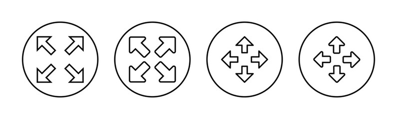 Fullscreen Icon vector for web and mobile app. Expand to full screen sign and symbol. Arrows symbol