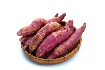 Sweet potato on white background.
