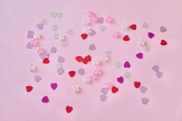 ハートのコンフェッティ背景