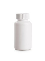 White medicine bottle isolated