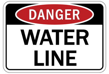 Pipeline sign and labels water line