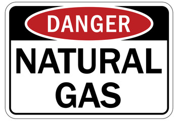 Pipeline sign and labels natural gas