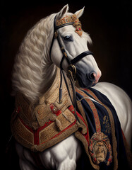 Royal Portrait of a Horse Dressed as a British King | Generative AI