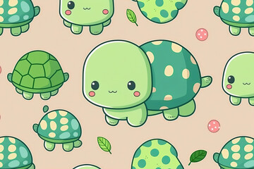 Cute turtle ilustration pattern for graphic resource use