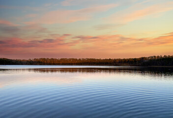 Sunset on Kettle Hole Pond at Chatham, Cape Cod