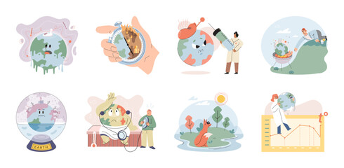 Climate change weather global greenhouse warming risks metaphor concept. Save planet. Compared planet with renewable eco resources consumption global warmings burning alternative. Environment Day