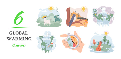 Climate change weather global greenhouse warming risks metaphor concept. Save planet. Compared planet with renewable eco resources consumption global warmings burning alternative. Environment Day