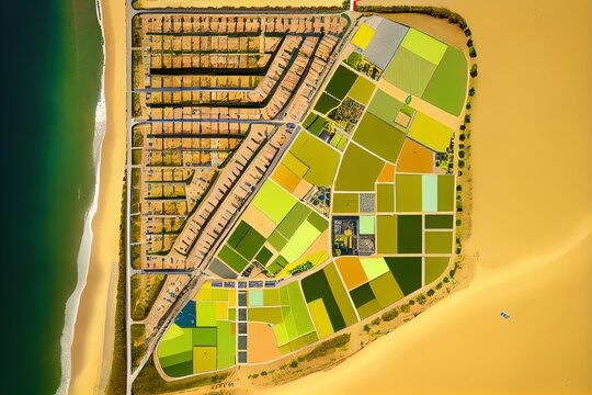 Urbanisme et territoire - plan cadastral avec limites de parcelles dun centre ville dune m&Atilde;&copy;tropole. Generative AI