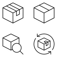 Shipping and Delivery Vector Line Icons