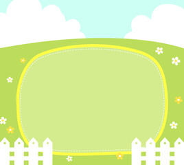 들판 봄 꽃 배경 일러스트