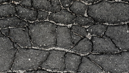 Obraz premium Black cracked asphalt texture